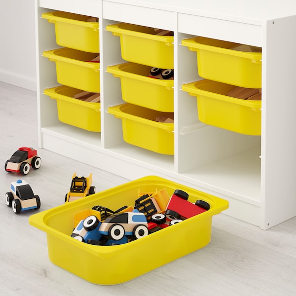 IKEA TROFAST storage combination with boxes, 39x17 3/8x22 in White / Yellow, Ikea Ireland | 8936DROAJ