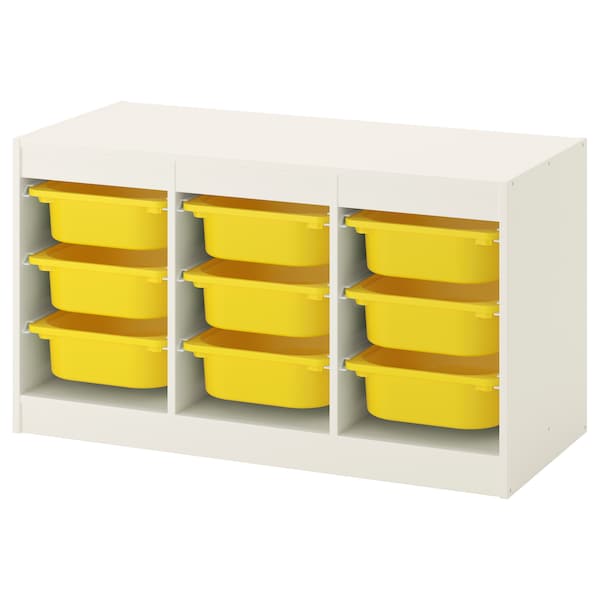 IKEA TROFAST storage combination with boxes, 39x17 3/8x22 in White / Yellow, Ikea Ireland | 8936DROAJ