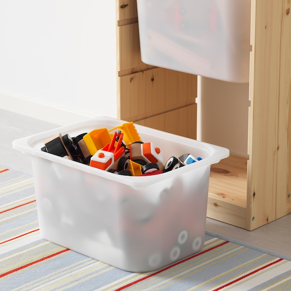IKEA TROFAST storage combination with boxes, 17 3/8x11 3/4x35 7/8 in Light White Stained Pine / White, Ikea Ireland | 2397VALZE