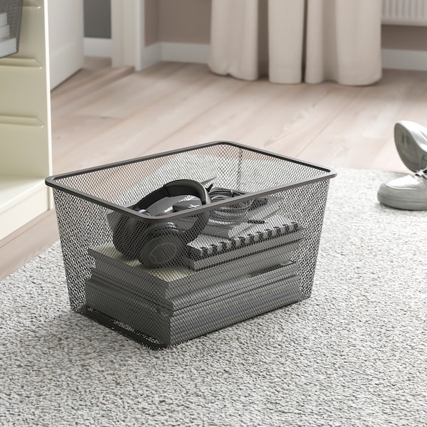 IKEA TROFAST storage combination with boxes, 18 1/8x11 3/4x37 in White / Dark Gray, Ikea Ireland | 9470FJBRZ