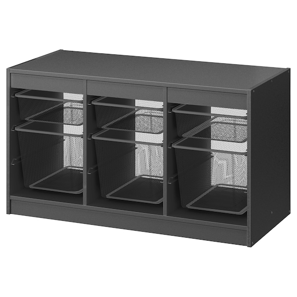 IKEA TROFAST storage combination with boxes, 39x17 3/8x22 in Gray / Dark Gray, Ikea Ireland | 1054LOCSB