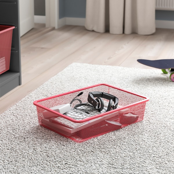 IKEA TROFAST storage combination with boxes, 39x17 3/8x22 in Gray / Light Red, Ikea Ireland | 8594ENFRH