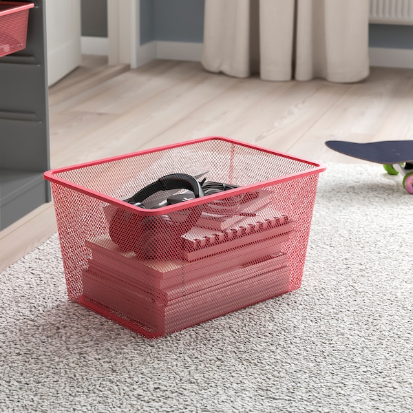 IKEA TROFAST storage combination with boxes, 39x17 3/8x22 in Gray / Light Red, Ikea Ireland | 8594ENFRH