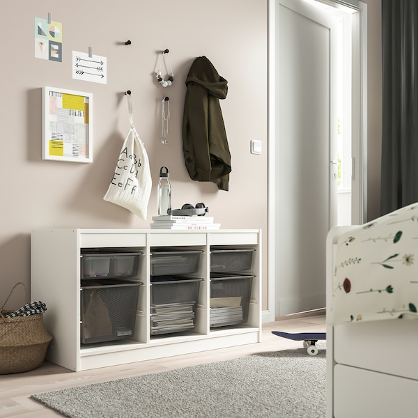 IKEA TROFAST storage combination with boxes, 39x17 3/8x22 in White / Dark Gray, Ikea Ireland | 5380UTRIK