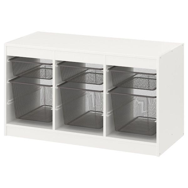 IKEA TROFAST storage combination with boxes, 39x17 3/8x22 in White / Dark Gray, Ikea Ireland | 5380UTRIK