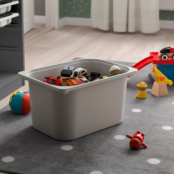 IKEA TROFAST storage combination with box/trays, 13 3/8x17 3/8x22 in Gray / Gray, Ikea Ireland | 4513XRWHV