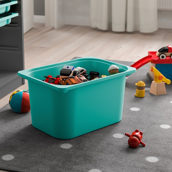 IKEA TROFAST storage combination with box/trays, 13 3/8x17 3/8x22 in Gray / Turquoise, Ikea Ireland | 6438QAIHN