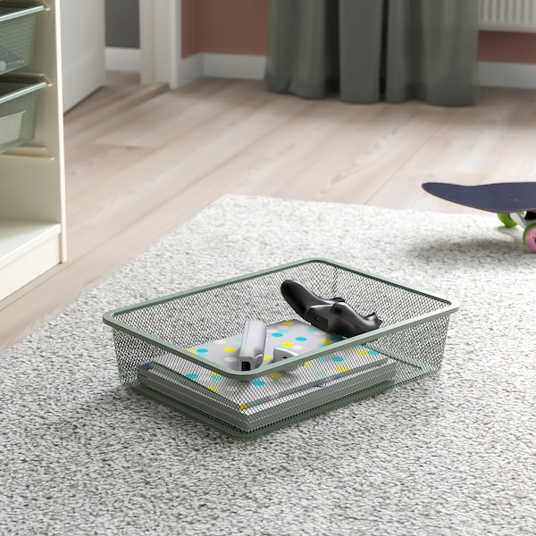 IKEA TROFAST storage combination with boxes/tray, 18 1/8x11 3/4x37 in White Gray / Light Green / Gray, Ikea Ireland | 1632WMSDU