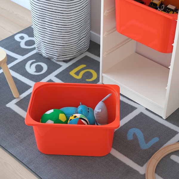 IKEA TROFAST storage combination with boxes, 18 1/8x11 3/4x57 1/8 in White / Yellow Orange, Ikea Ireland | 4560XIEVF