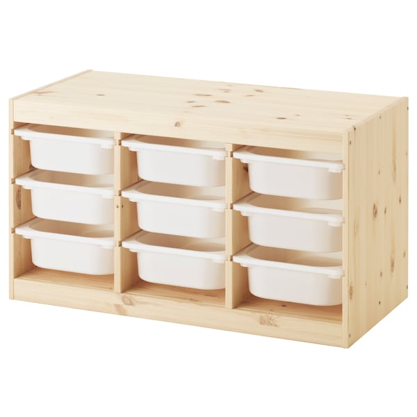IKEA TROFAST storage combination with boxes, 36 5/8x17 3/8x20 1/2 in Light White Stained Pine / White, Ikea Ireland | 9234BGKPH