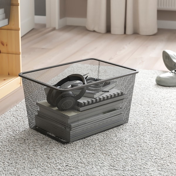 IKEA TROFAST storage combination with boxes, 17 3/8x11 3/4x35 7/8 in Light White Stained Pine / Dark Gray, Ikea Ireland | 1597CXFPI