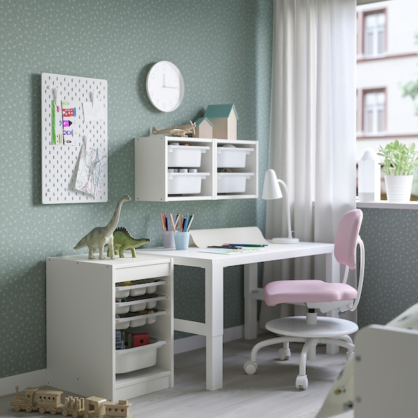 IKEA TROFAST storage combination with box/trays, 13 3/8x17 3/8x22 in White Gray / White, Ikea Ireland | 6578GUHDJ
