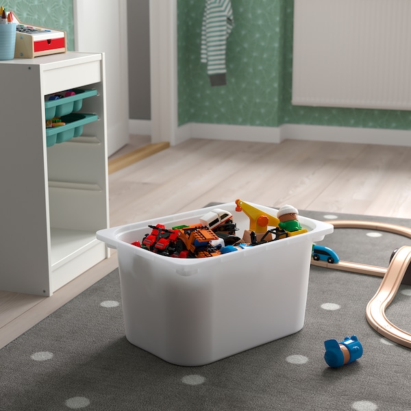 IKEA TROFAST storage combination with box/trays, 13 3/8x17 3/8x22 in White Turquoise / White, Ikea Ireland | 4893MHOCW