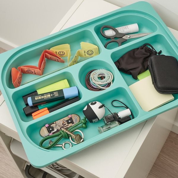 IKEA TROFAST storage combination with box/trays, 13 3/8x17 3/8x22 in White Turquoise / White, Ikea Ireland | 4893MHOCW