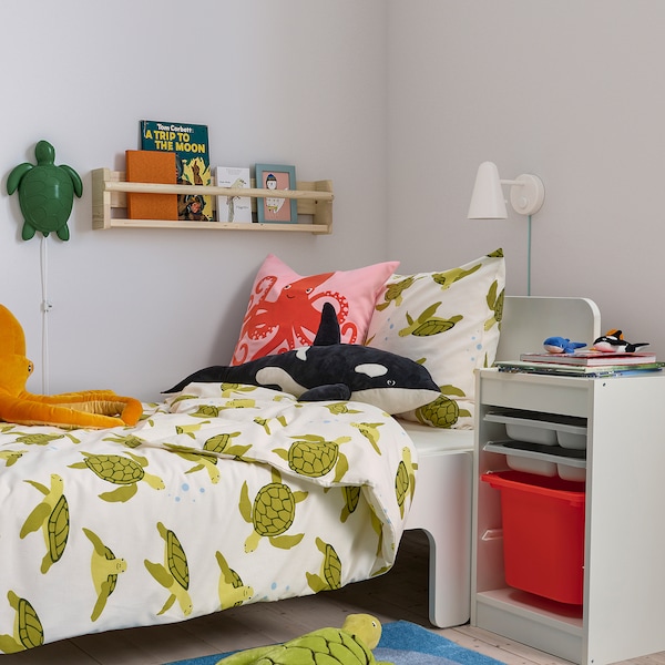 IKEA TROFAST storage combination with box/trays, 13 3/8x17 3/8x22 in White Gray / Orange, Ikea Ireland | 7346XEBUW