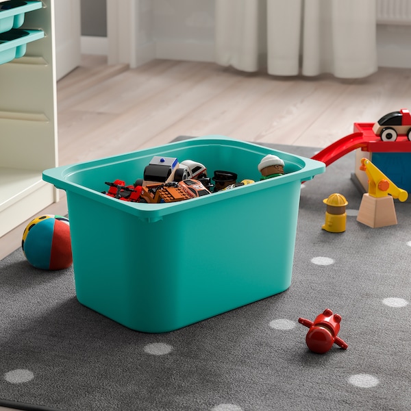 IKEA TROFAST storage combination with box/trays, 13 3/8x17 3/8x22 in White / Turquoise, Ikea Ireland | 2580GSRUL