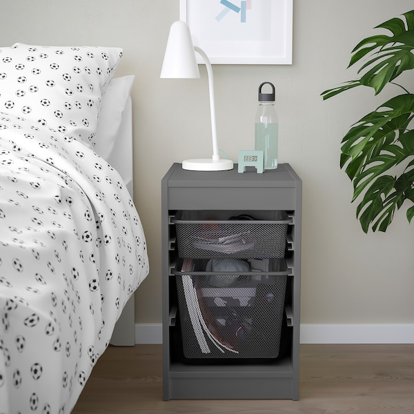 IKEA TROFAST storage combination with boxes, 13 3/8x17 3/8x22 in Gray / Dark Gray, Ikea Ireland | 7205TWCZG