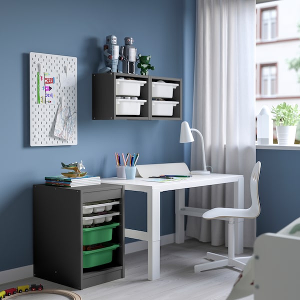 IKEA TROFAST storage combination with boxes/tray, 13 3/8x17 3/8x22 in Gray Gray / Green, Ikea Ireland | 9186NMWSH