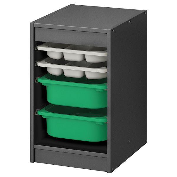 IKEA TROFAST storage combination with boxes/tray, 13 3/8x17 3/8x22 in Gray Gray / Green, Ikea Ireland | 9186NMWSH