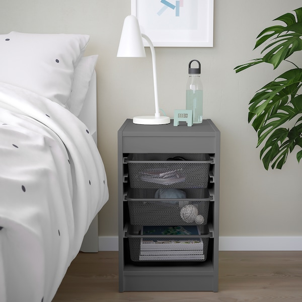 IKEA TROFAST storage combination with boxes, 13 3/8x17 3/8x22 in Gray / Dark Gray, Ikea Ireland | 1389GRYSA