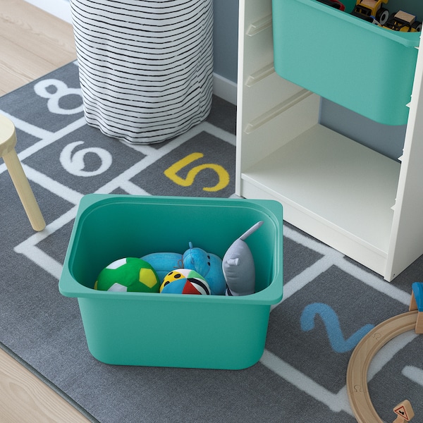 IKEA TROFAST storage combination with boxes, 18 1/8x11 3/4x57 1/8 in White / Turquoise, Ikea Ireland | 3648VIMLO