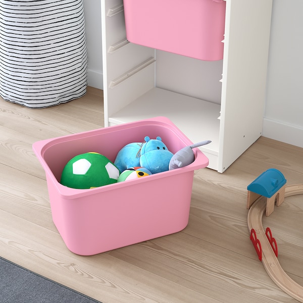 IKEA TROFAST storage combination with boxes, 18 1/8x11 3/4x37 in White / Green Pink, Ikea Ireland | 0463TONES