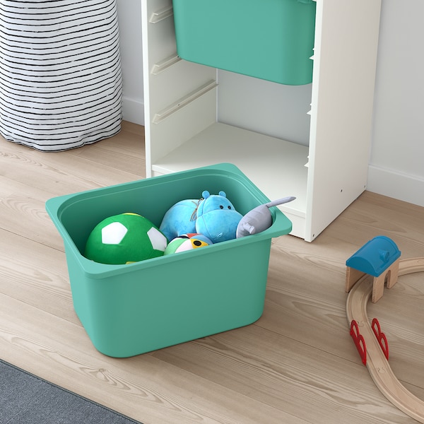 IKEA TROFAST storage combination with boxes, 18 1/8x11 3/4x37 in White / Turquoise, Ikea Ireland | 8724JEYTK