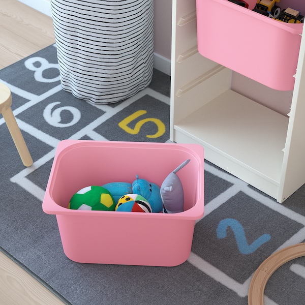 IKEA TROFAST storage combination with boxes, 18 1/8x11 3/4x57 1/8 in White / White Pink, Ikea Ireland | 3589FOITY
