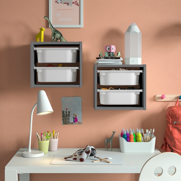 IKEA TROFAST wall storage, 13 3/8x81 ¼x11 ¾ in Gray / White, Ikea Ireland | 2615VHZRN