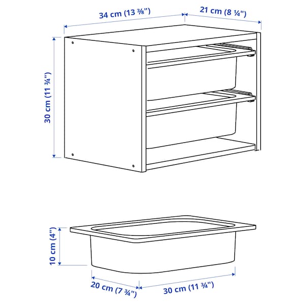 IKEA TROFAST wall storage, 13 3/8x81 ¼x11 ¾ in Gray / Gray / Blue, Ikea Ireland | 5497PKUAO