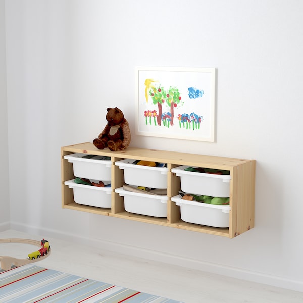 IKEA TROFAST wall storage, 36 5/8x8 1/4x11 3/4 in Light White Stained Pine / White, Ikea Ireland | 1423ZYSLR
