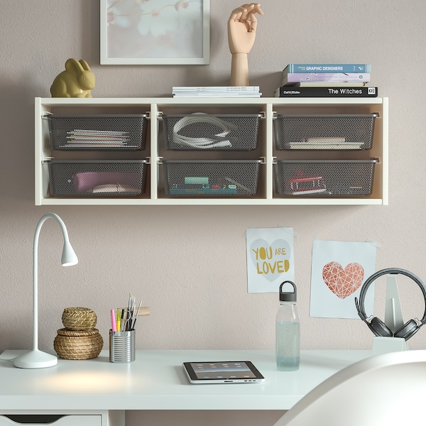 IKEA TROFAST wall storage, 39x8 1/4x11 3/4 in White / Dark Gray, Ikea Ireland | 6284BWMED