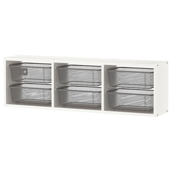 IKEA TROFAST wall storage, 39x8 1/4x11 3/4 in White / Dark Gray, Ikea Ireland | 6284BWMED