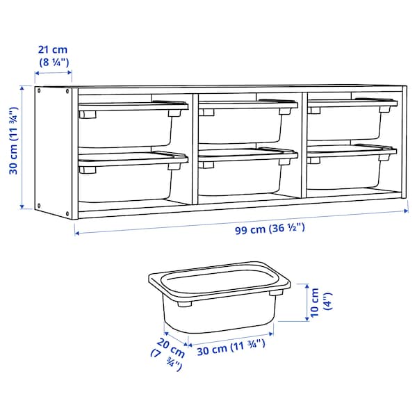 IKEA TROFAST wall storage, 39x8 ¼x11 ¾ in Gray / Gray / Blue, Ikea Ireland | 1085IWJXR