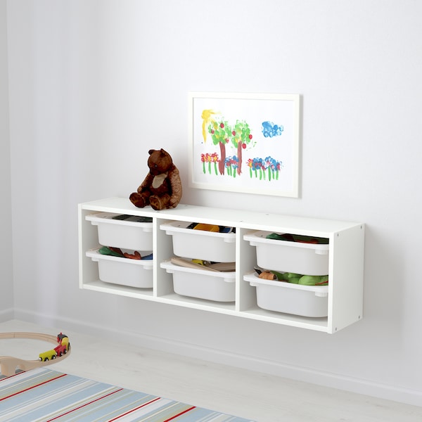 IKEA TROFAST wall storage, 39x8 ¼x11 ¾ in White / White, Ikea Ireland | 3678KDHQP