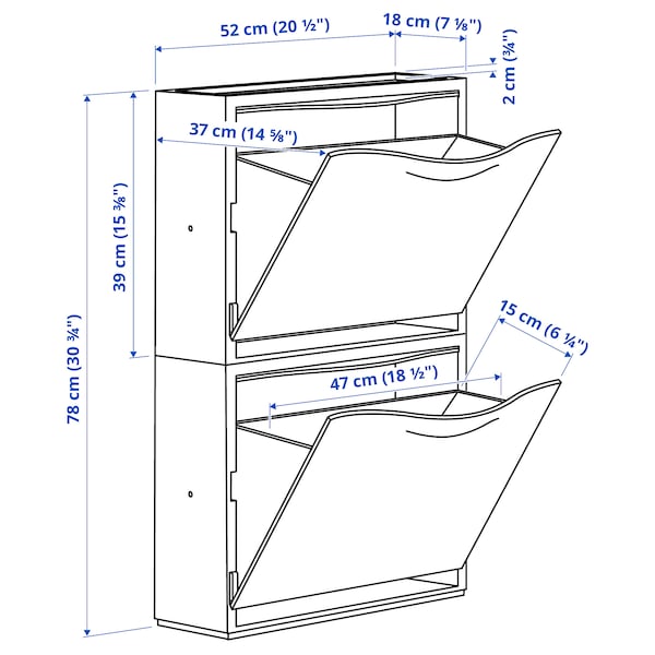 IKEA TRONES Shoe/storage cabinet, white, 20 1/2x15 3/8 in, 2 pack, Ikea Ireland | 5279CLRQX