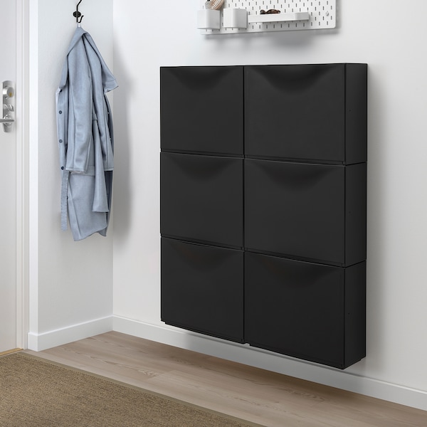 IKEA TRONES shoe/storage cabinet, black, 20 1/2x7 1/8x15 3/8 in, 2 pack, Ikea Ireland | 2163QBLNE