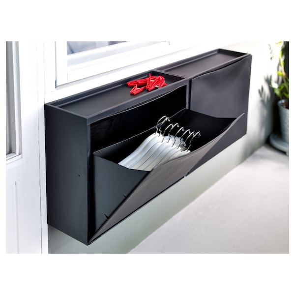 IKEA TRONES shoe/storage cabinet, black, 20 1/2x7 1/8x15 3/8 in, 2 pack, Ikea Ireland | 2163QBLNE