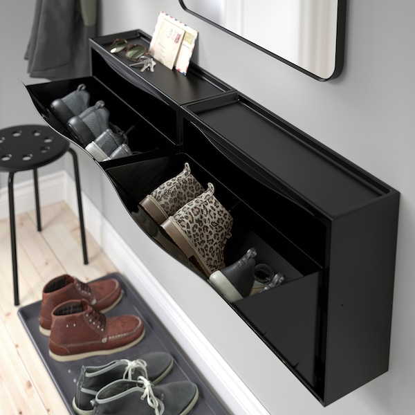 IKEA TRONES shoe/storage cabinet, black, 20 1/2x7 1/8x15 3/8 in, 2 pack, Ikea Ireland | 2163QBLNE