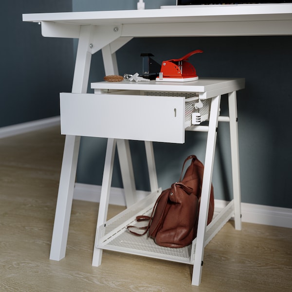 IKEA TROTTEN / FLINTAN desk and storage combination, and swivel chair white/beige, Ikea Ireland | 4968KIPDA