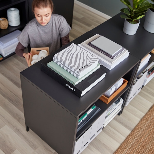 IKEA TROTTEN cabinet with sliding doors, 31 1/2x21 5/8x29 1/2 in Anthracite, Ikea Ireland | 3801FNVWE