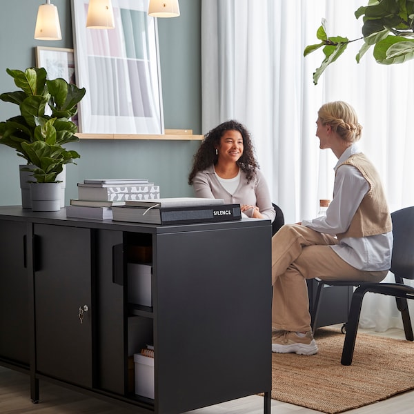 IKEA TROTTEN cabinet with sliding doors, 31 1/2x21 5/8x29 1/2 in Anthracite, Ikea Ireland | 3801FNVWE