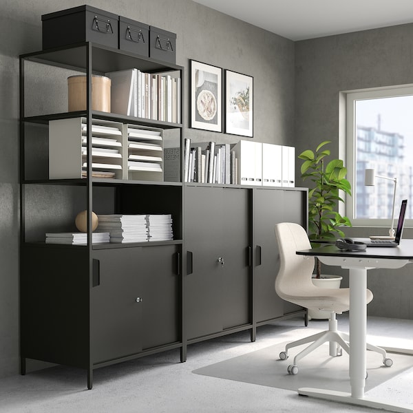 IKEA TROTTEN cabinet with sliding doors, 31 1/2x21 5/8x43 1/4 in Anthracite, Ikea Ireland | 8013AOHGY