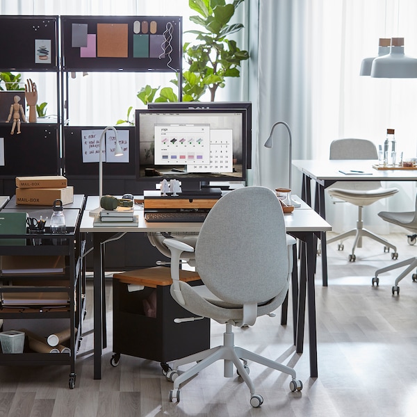 IKEA TROTTEN desk, 47 1/4x27 1/2 in Beige / Anthracite, Ikea Ireland | 1456EVJHL