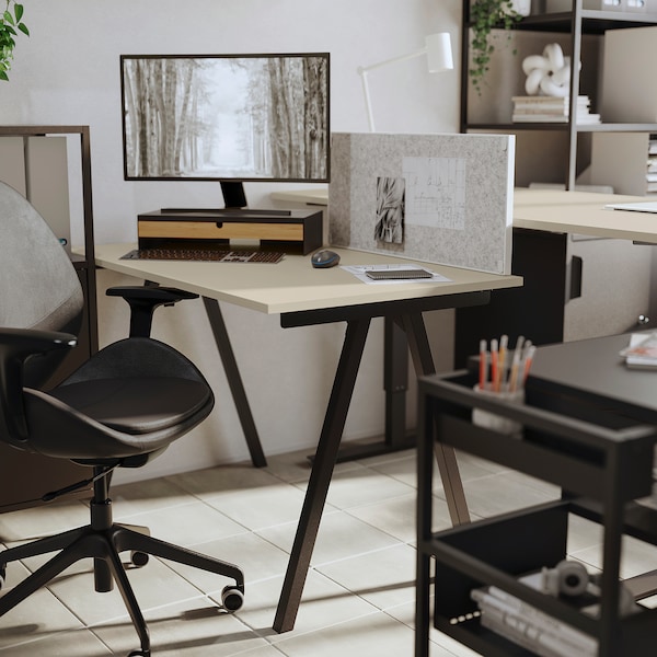 IKEA TROTTEN desk, 47 1/4x27 1/2 in Beige / Anthracite, Ikea Ireland | 1456EVJHL