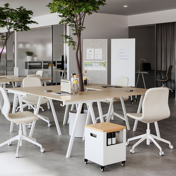 IKEA TROTTEN desk, 63x31 1/2 in Beige / White, Ikea Ireland | 4867EKFTS