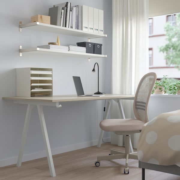 IKEA TROTTEN desk, 63x31 1/2 in Beige / White, Ikea Ireland | 4867EKFTS