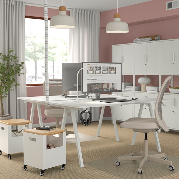 IKEA TROTTEN desk, 63x31 1/2 in White, Ikea Ireland | 4685LPCES