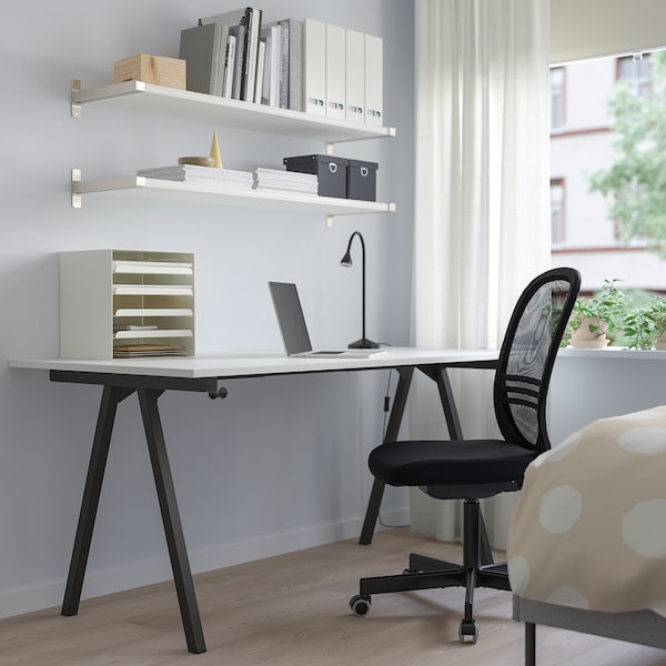 IKEA TROTTEN desk, 63x31 1/2 in White / Anthracite, Ikea Ireland | 5049IBXSR