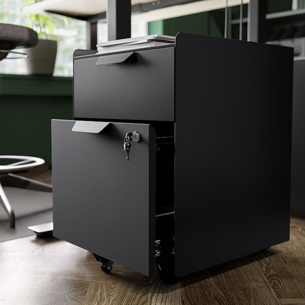 IKEA TROTTEN drawer unit w 2 drawers on casters Anthracite, Ikea Ireland | 9321AZCQR